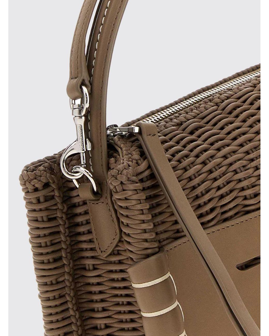 J.W. Anderson Brown Medium Loafer Woven Leather Handbag With Embossed Logo