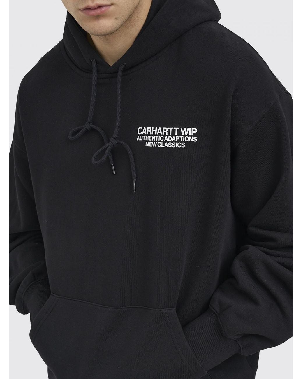 Carhartt Black Printed Cotton Hoodie for men