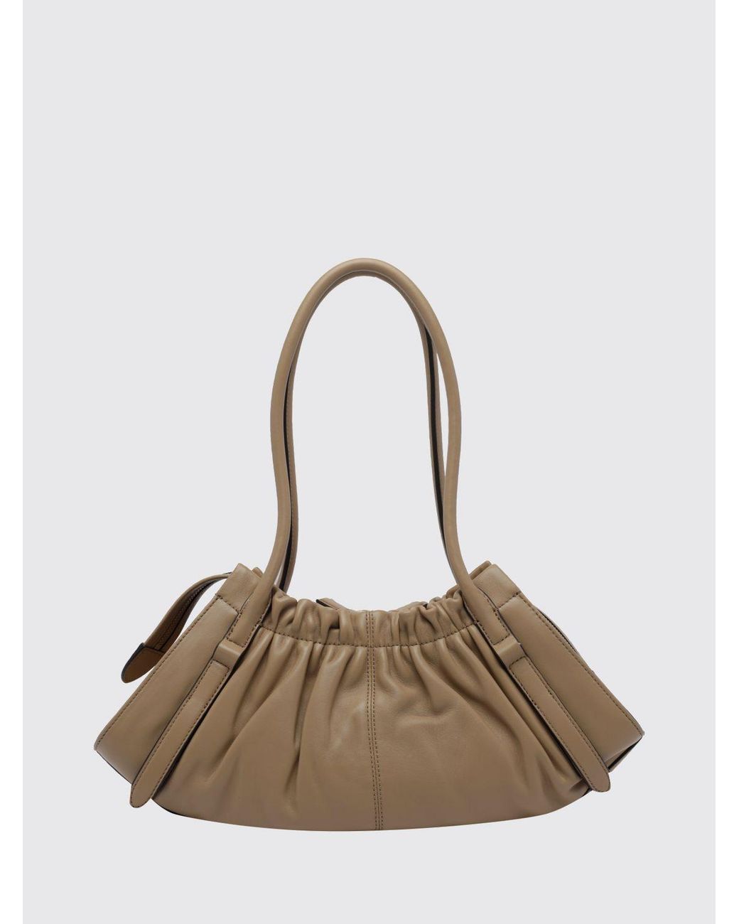 Marc Jacobs Natural The Cristina Leather Shoulder Bag With Double Handle And Padlock