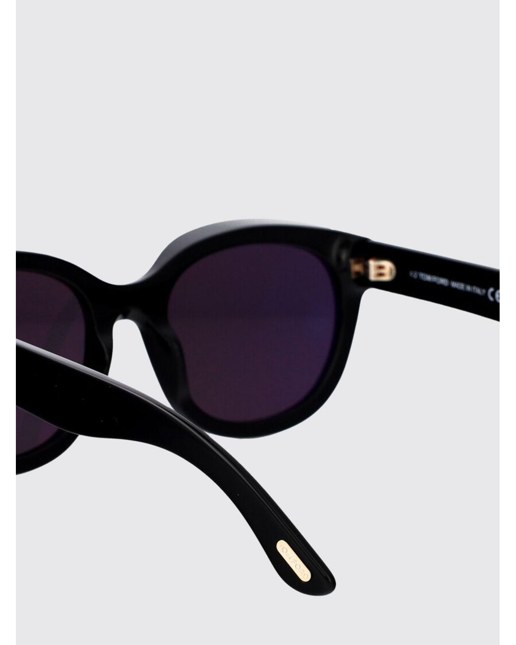 Tom Ford Black Rounded Cat-Eye Sunglasses