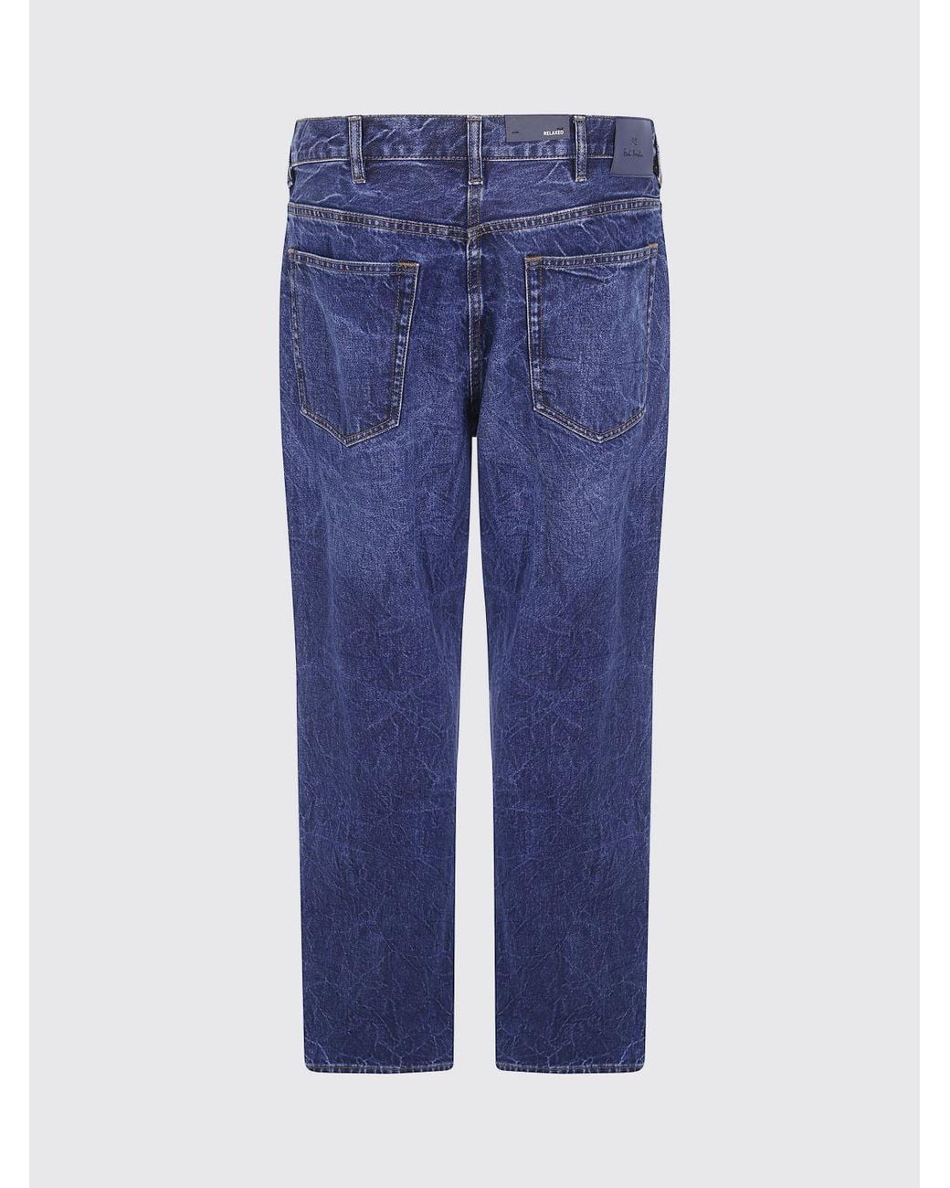 Paul Smith Blue Mid-Rise 5-Pocket Straight Jeans for men