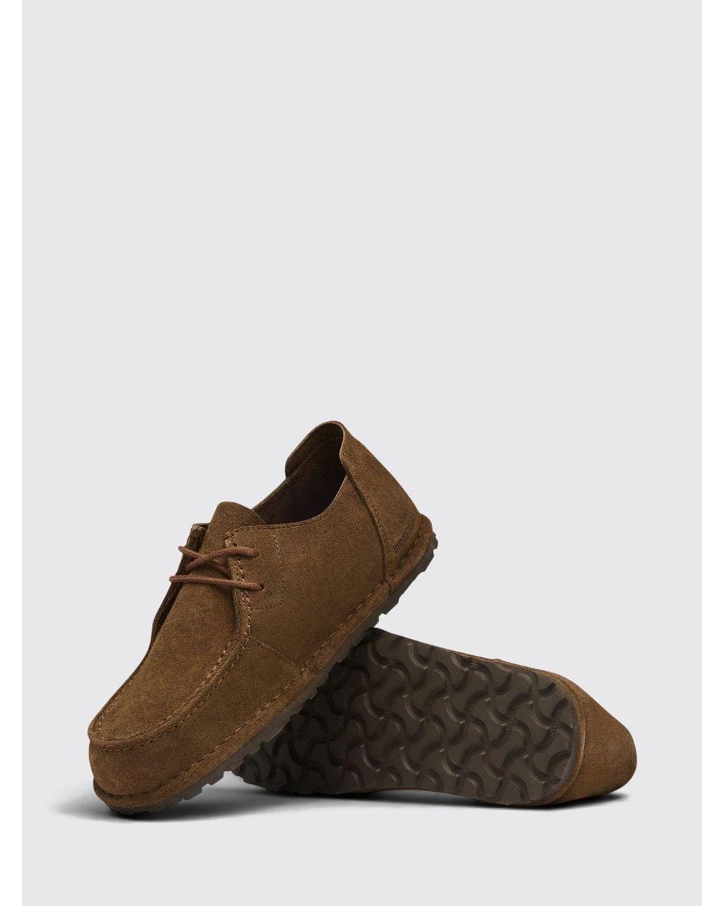 Birkenstock Brown Utti Round Toe Suede Derby Shoes for men