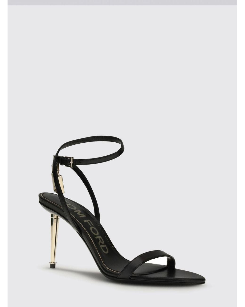 Tom Ford White Padlock Leather Sandals