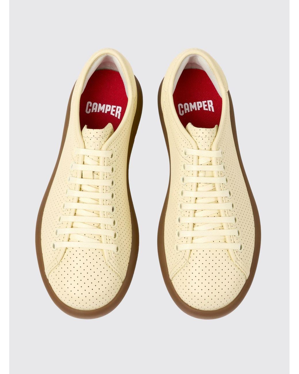 Camper Natural Pelotas Soller Perforated Leather Sneakers