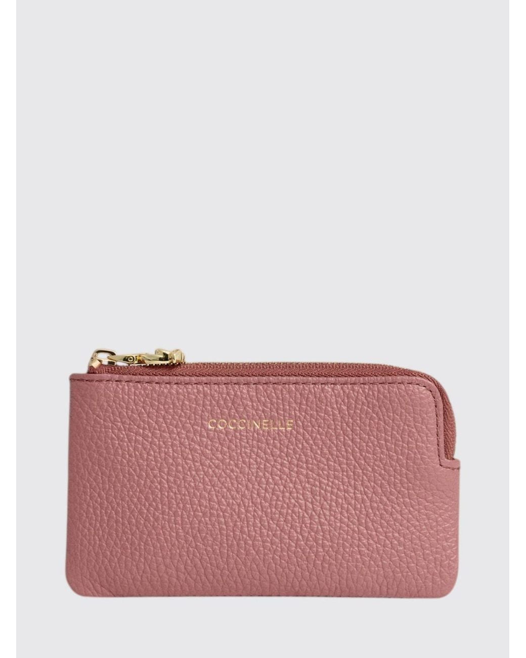 Coccinelle Pink C-Me Small Grained Leather Zipped Purse With Metal Ring