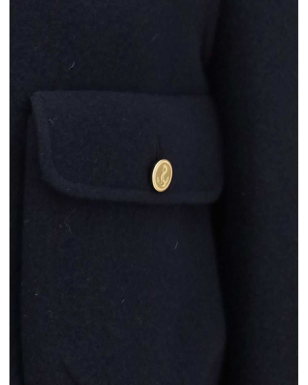 Thom Browne Blue Single-Breasted Short Coat
