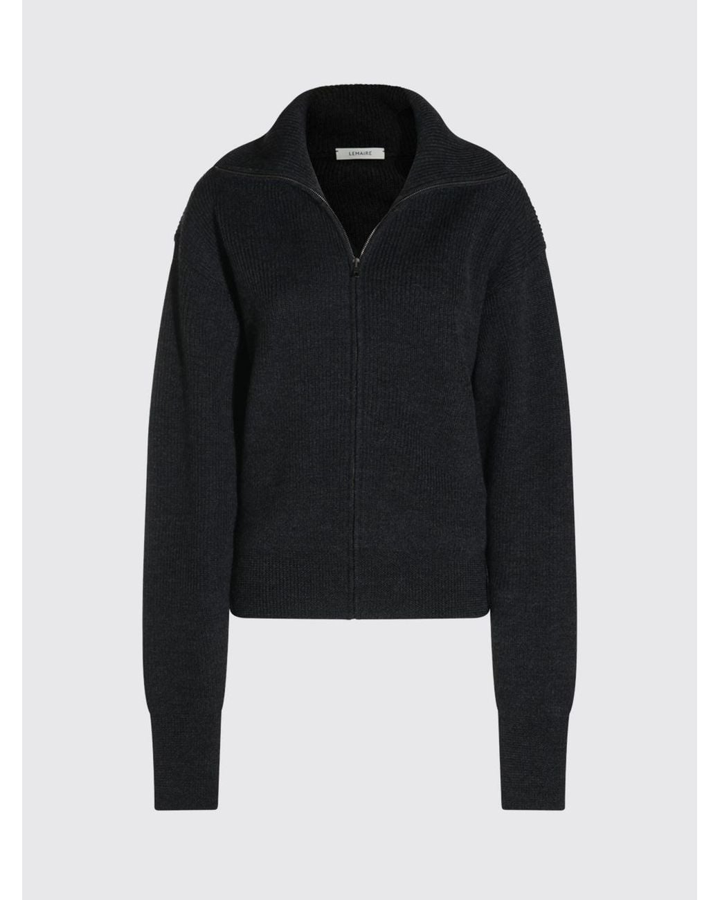 Lemaire Blue High-Neck Zipped Wool Cardigan for men