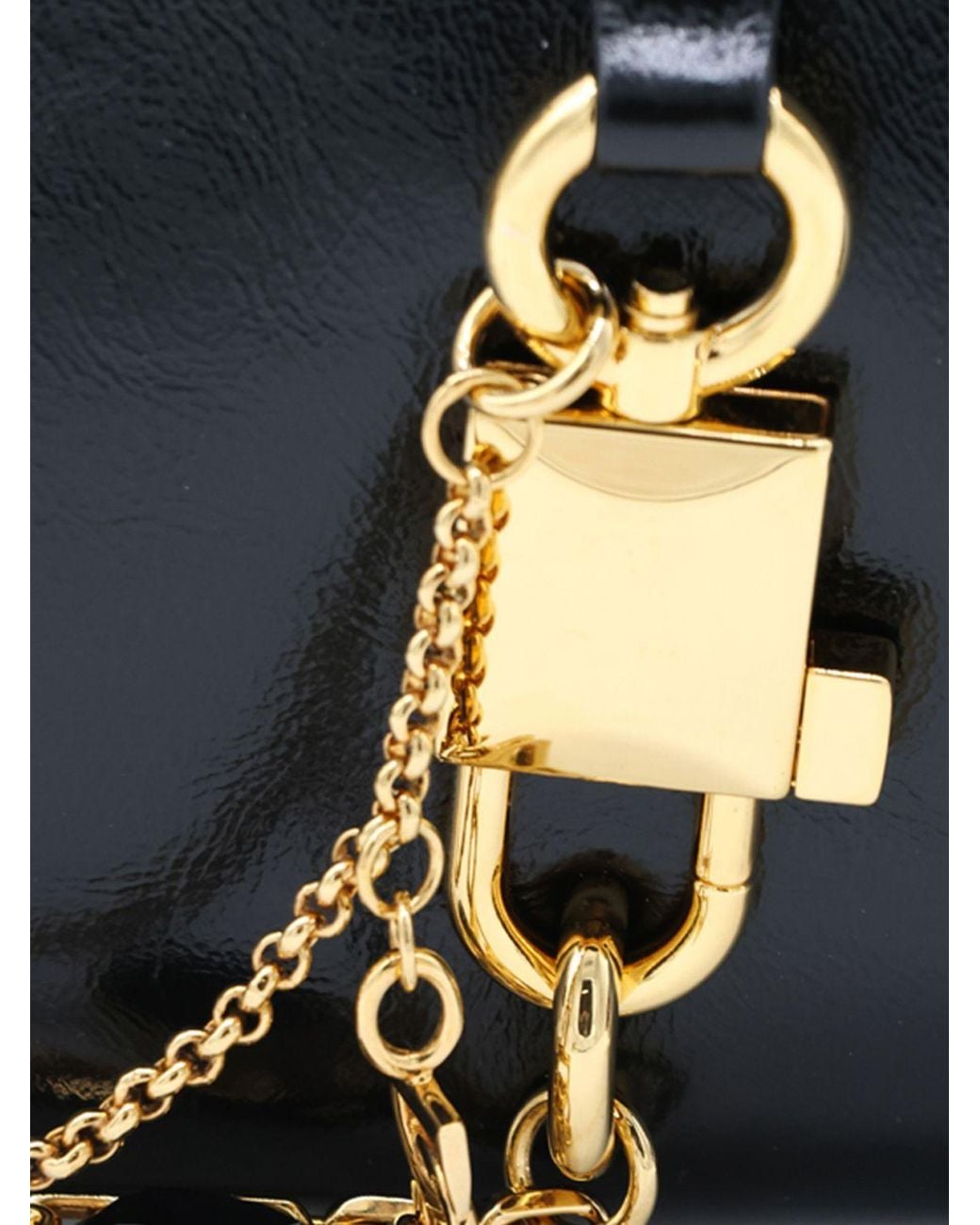 Dolce & Gabbana White Dolce &Amp Gabbana Lock Calfskin Shoulder Bag With Padlock Charm And Zip Closure
