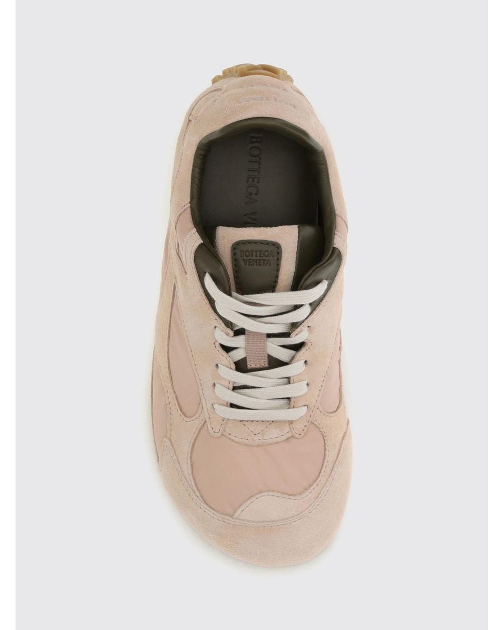 Bottega Veneta Natural Orbit Suede And Nylon Sneakers With Notched Sole