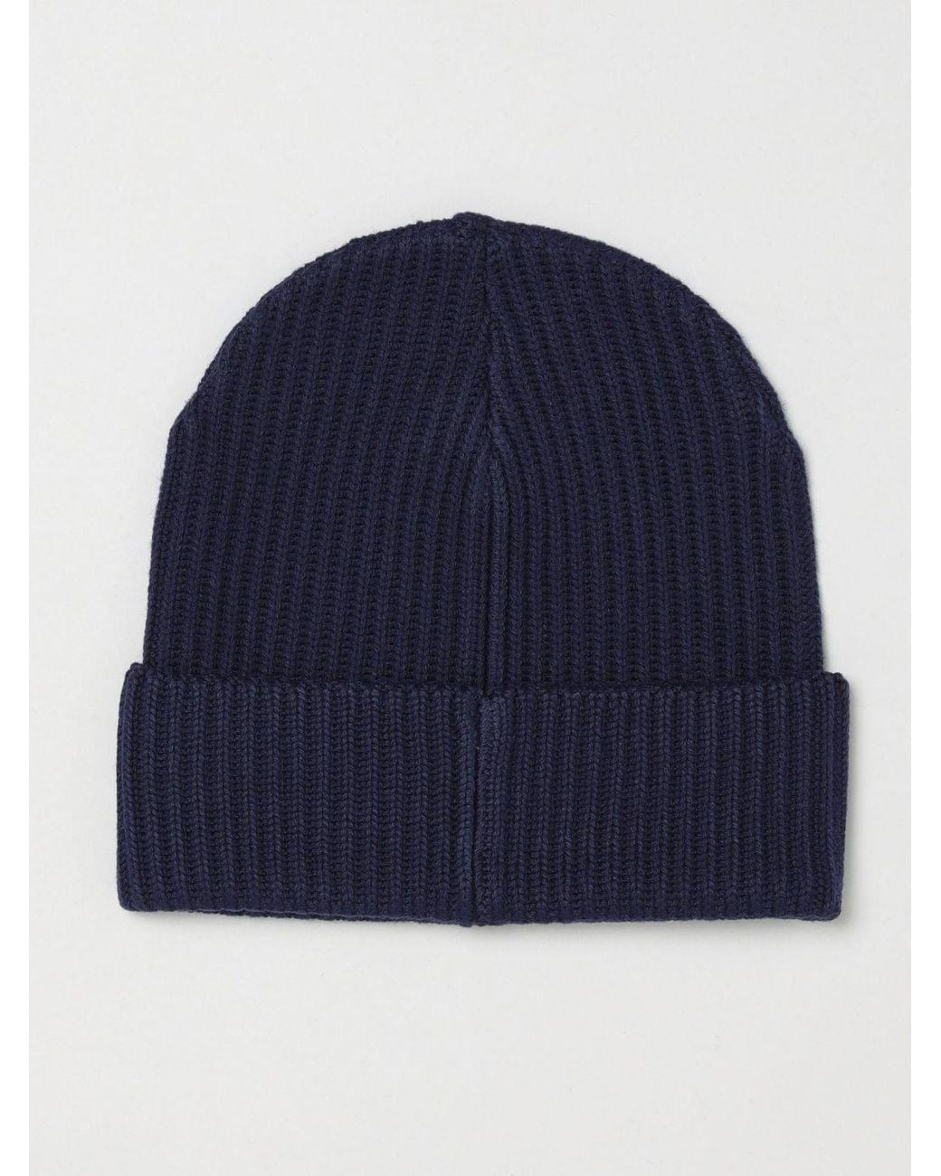 Patagonia Blue Ribbed Recycled Polyester Beanie With Logo for men