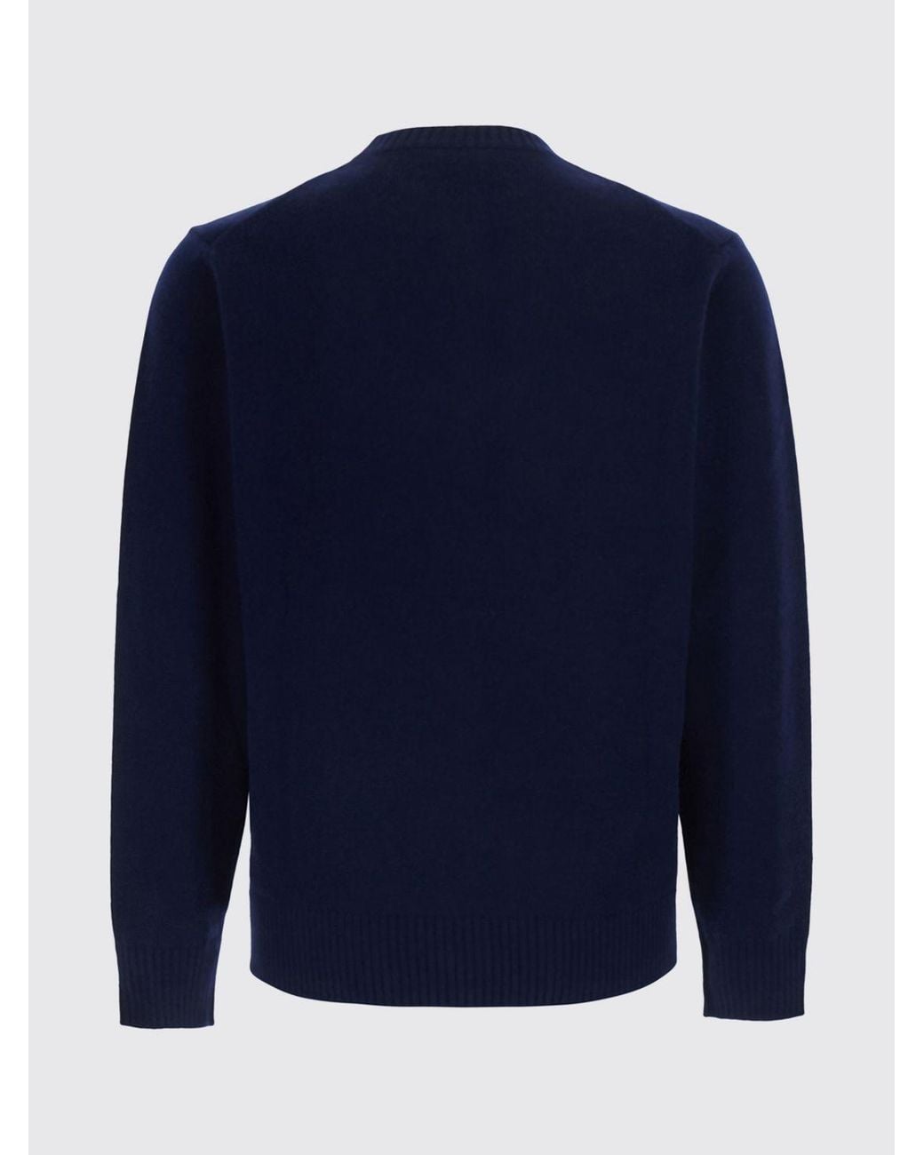 Kangra Blue Wool And Cashmere Blend Crewneck Sweater With Ribbed Trims for men