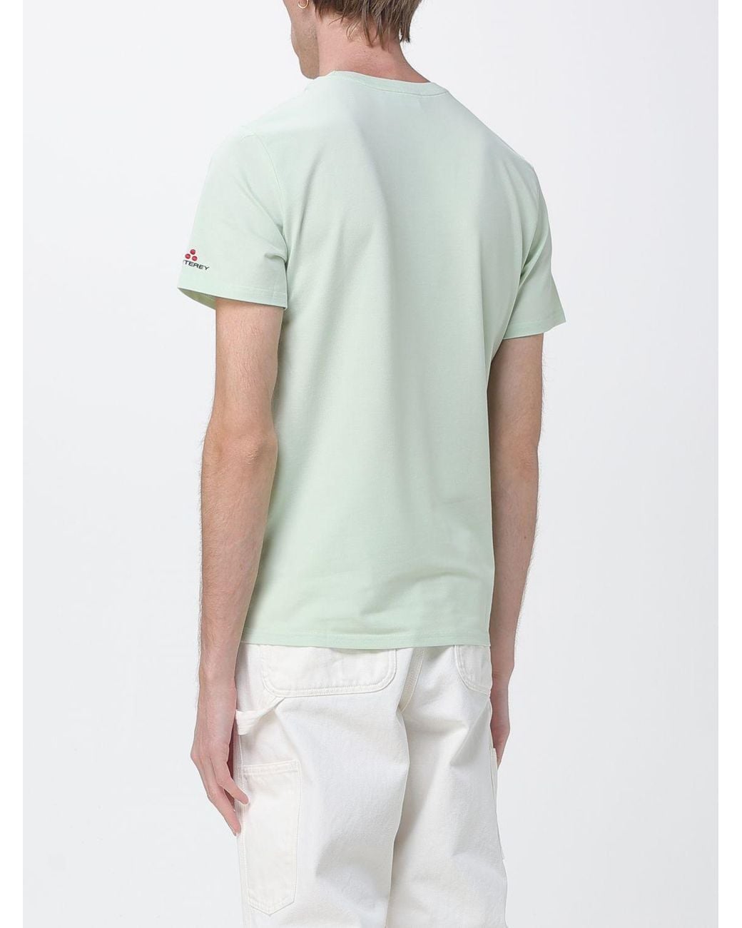 Peuterey Green Cotton Blend Basic T-Shirt for men