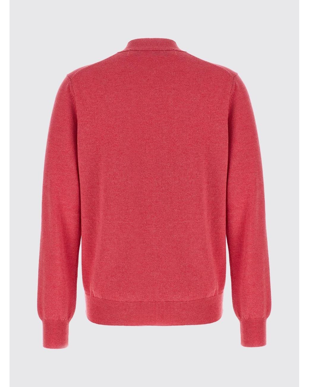 COMME DES GARÇONS PLAY Red Comme Des Gar&Ccedil	Ons Play V-Neck Wool Cardigan With Heart Logo Patch