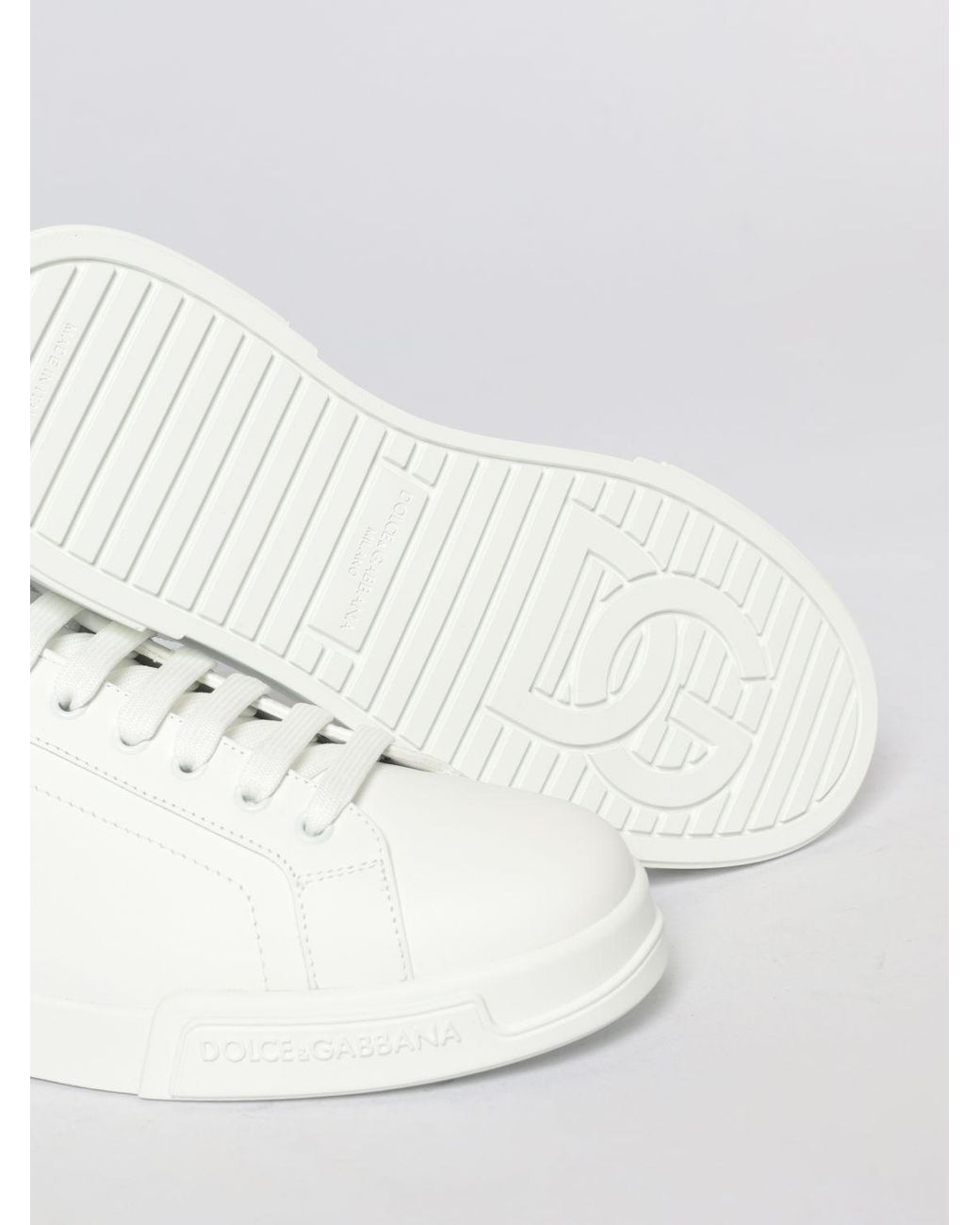 Dolce & Gabbana White Dolce &Amp Gabbana Portofino Leather Sneakers for men