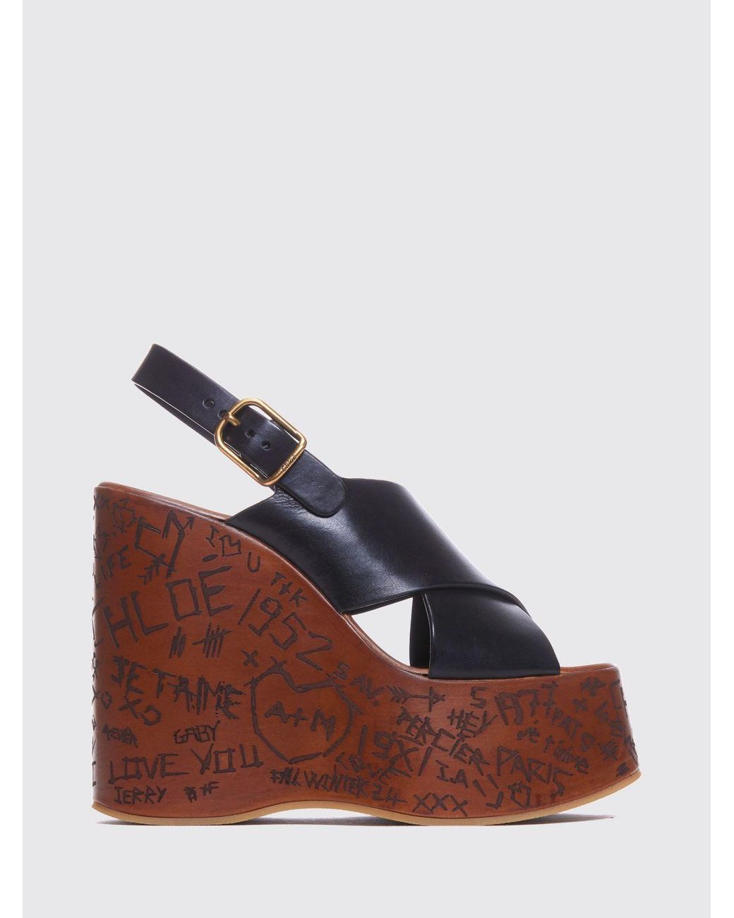 Chloé Brown ChloÉ Maxime Wedge Sandals