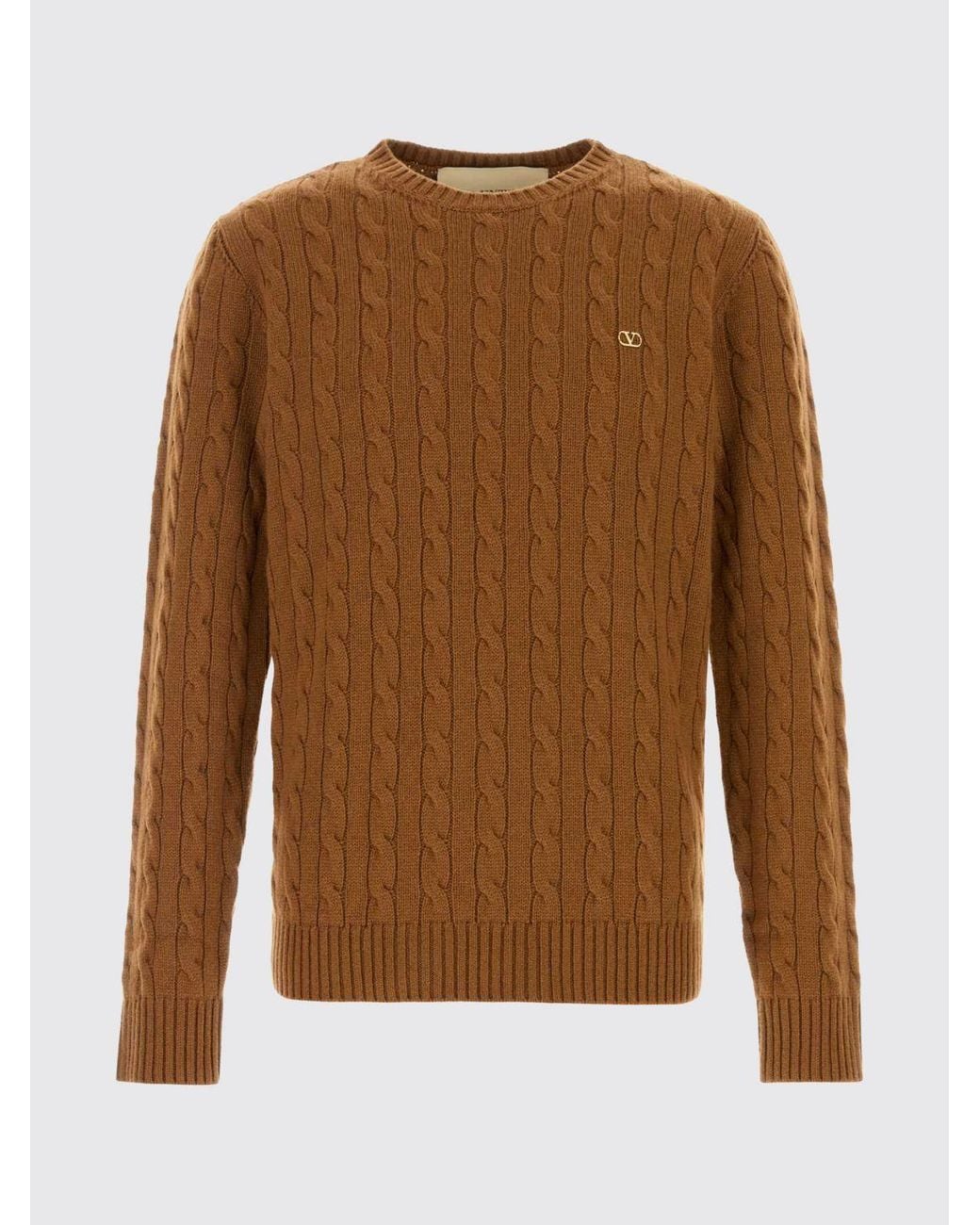 Valentino Garavani Brown Vlogo Signature Pure Cashmere Crewneck Sweater for men