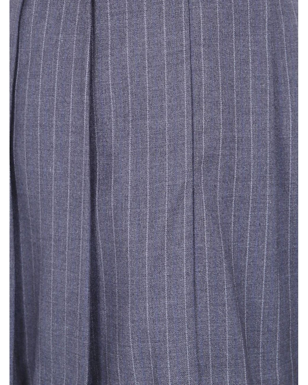 DUNST Blue Striped Pleated Crêpe Mini Skirt With Mid-Rise Waist