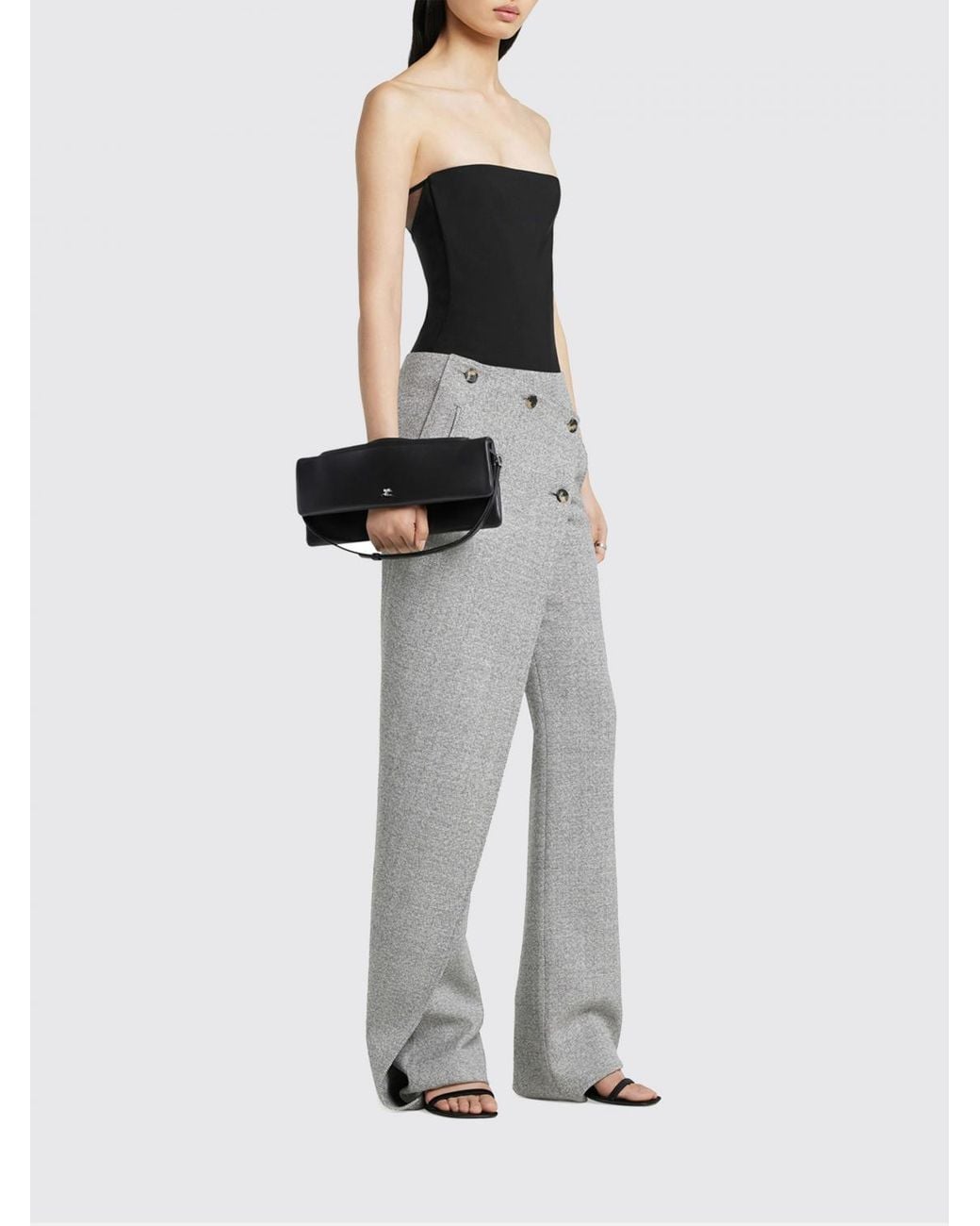 Courreges Black CourrÈ Ges Cuff Leather Bag