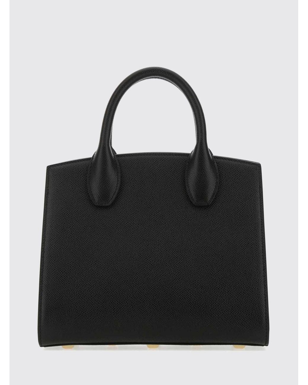 Ferragamo Black Studio Box Bag Leather Handbag