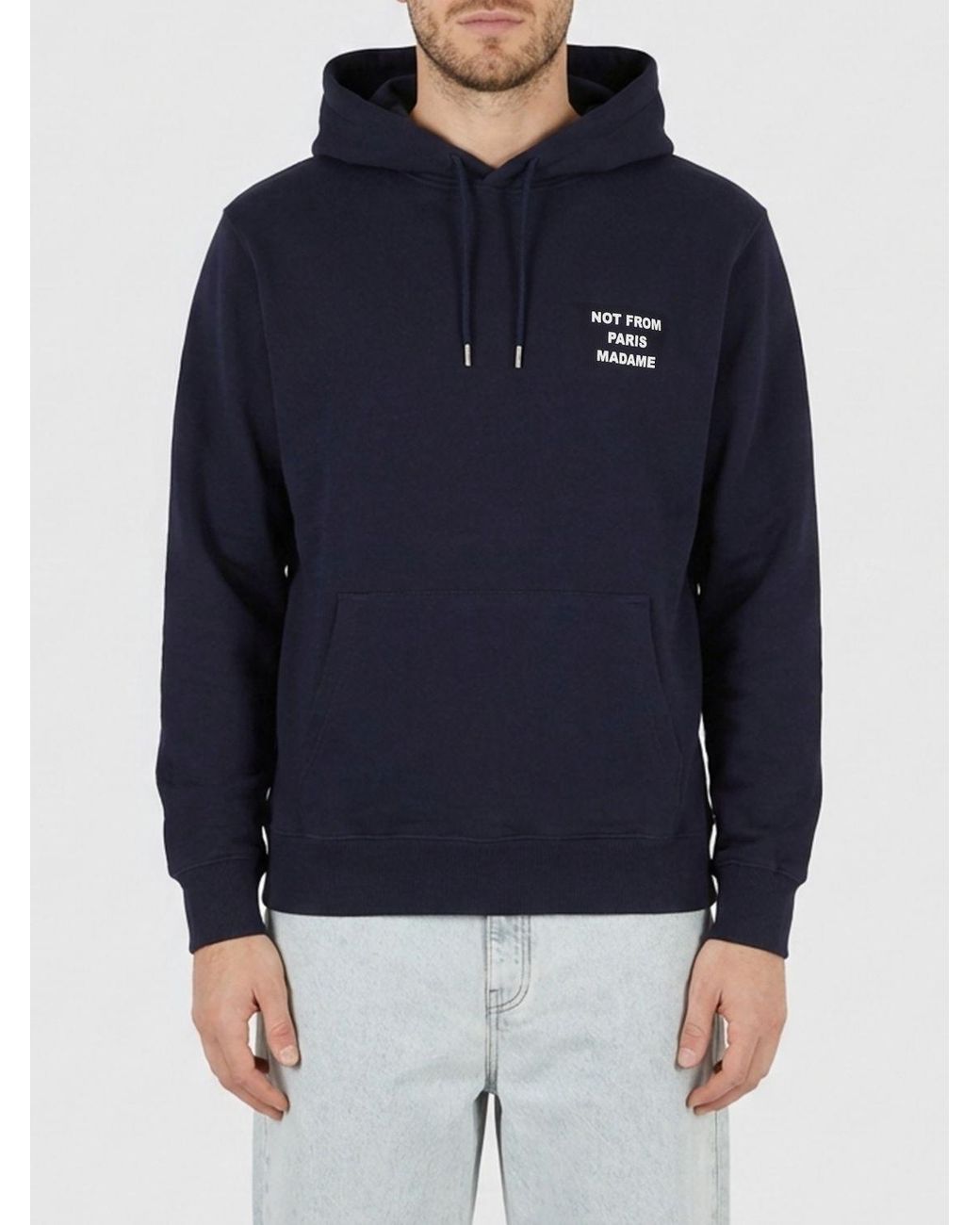 Drole de Monsieur Blue Cotton Hoodie for men