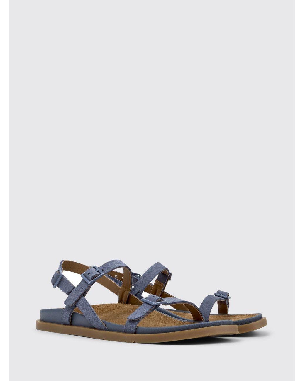 Camper White Lluc Suede Sandal