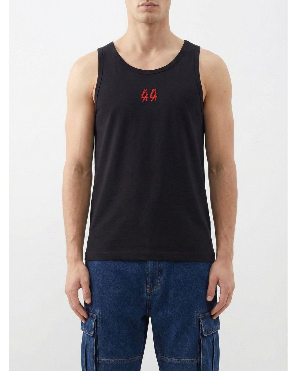 44 Label Group Stretch Cotton Tank Top in Blue for Men | Lyst