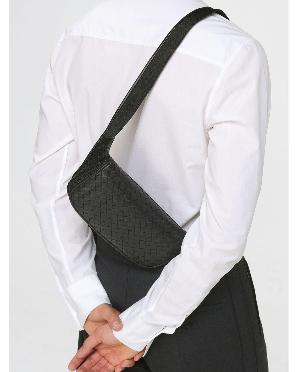 Bottega Veneta Gray Veneto Shoulder Belt Bag for men