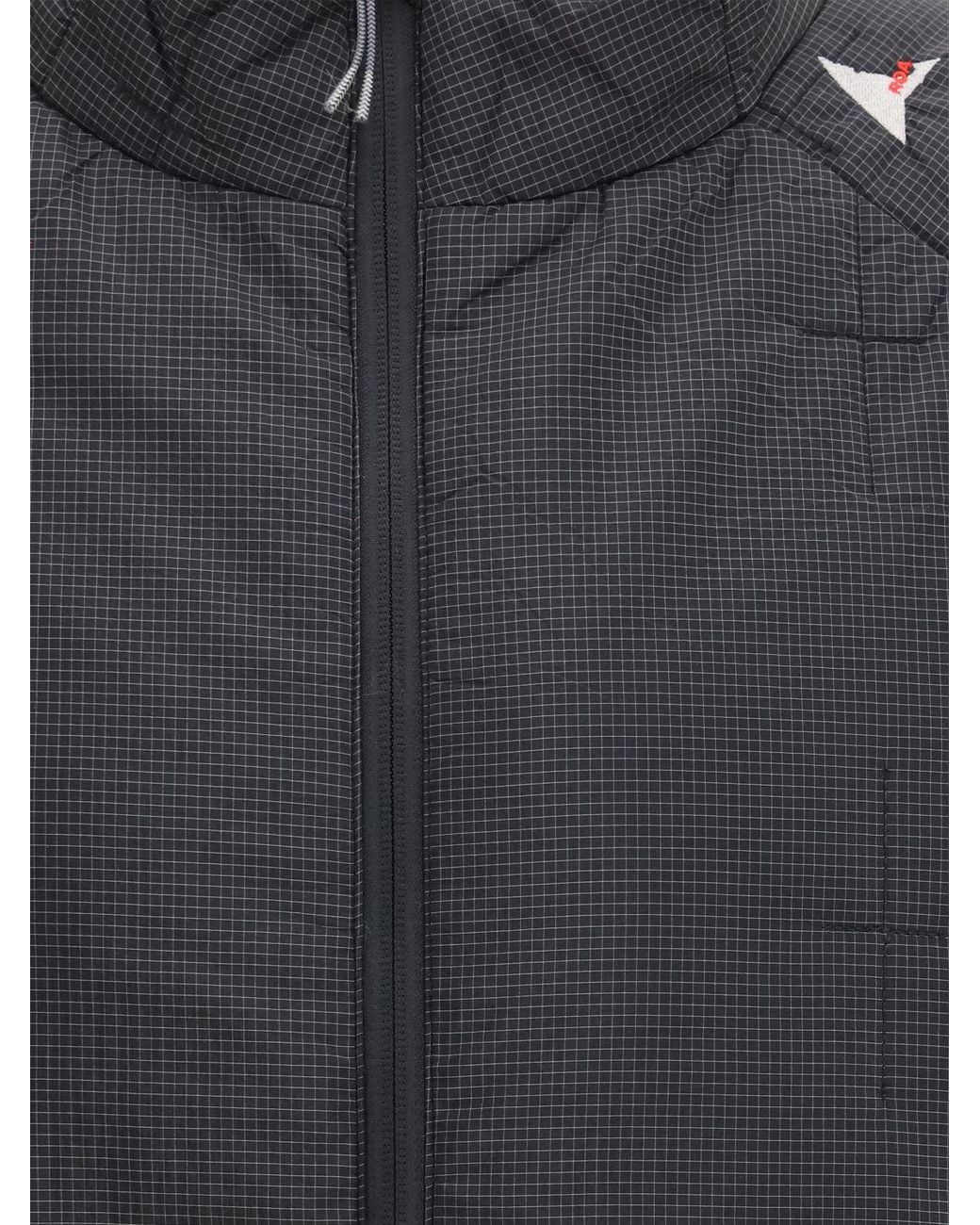 Roa Gray Lightweight Windproof Polyester Jacket With High Neck And Zip Closure for men