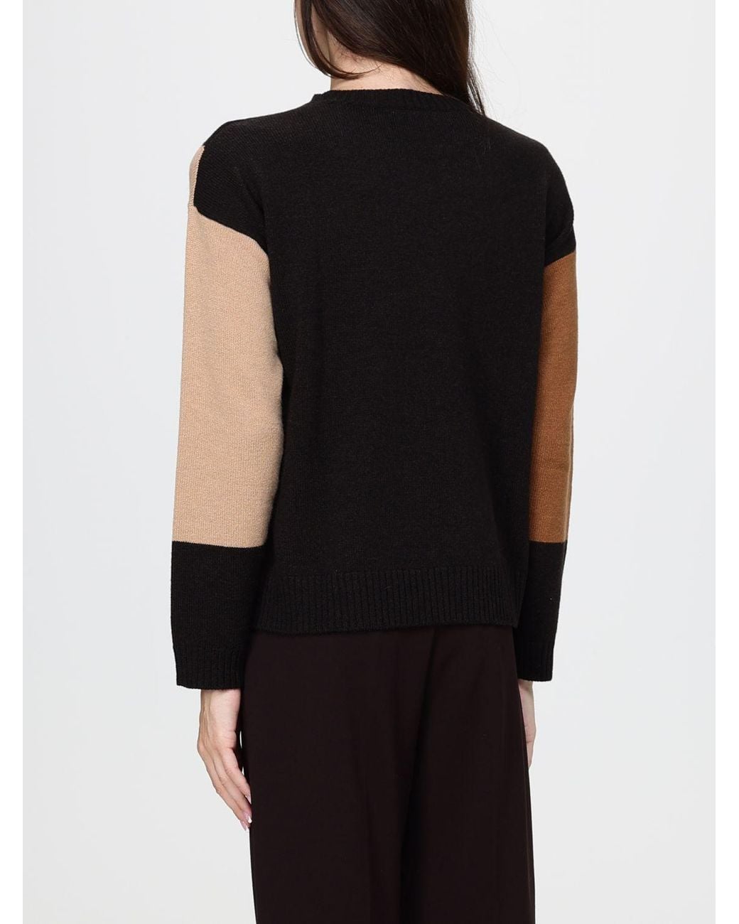 Kangra Black Argyle Wool Crewneck Jumper