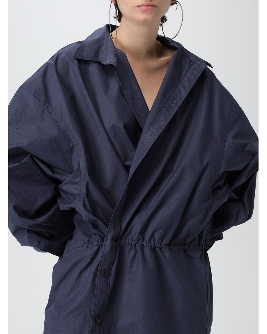 Balenciaga Blue Mini Shirt Dress