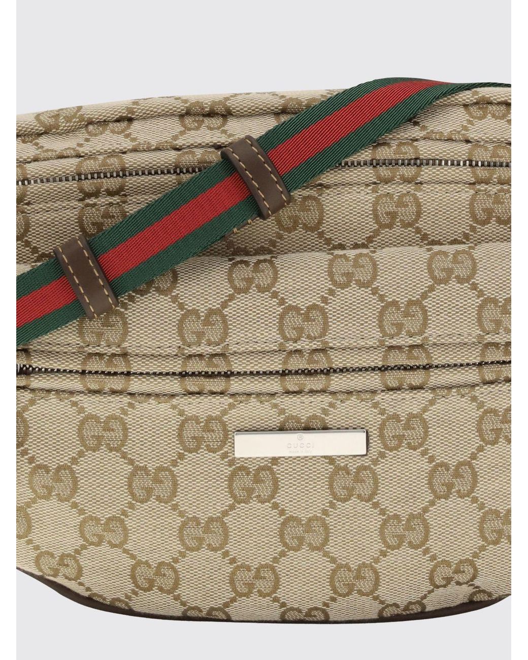 Gucci Natural Gg Monogram Jacquard Fabric Bum Bag With Logo Strap for men