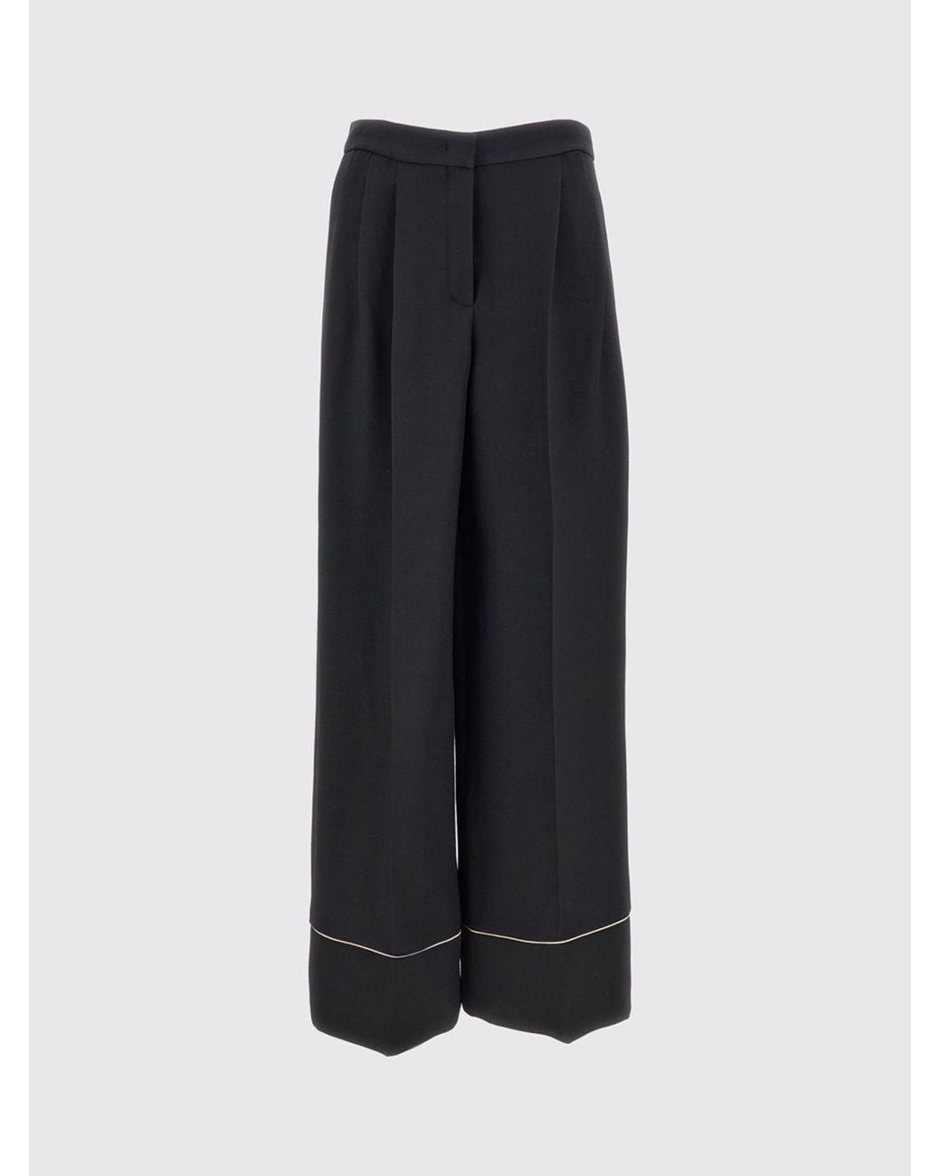 Fendi Black Wool Blend Palazzo Pants