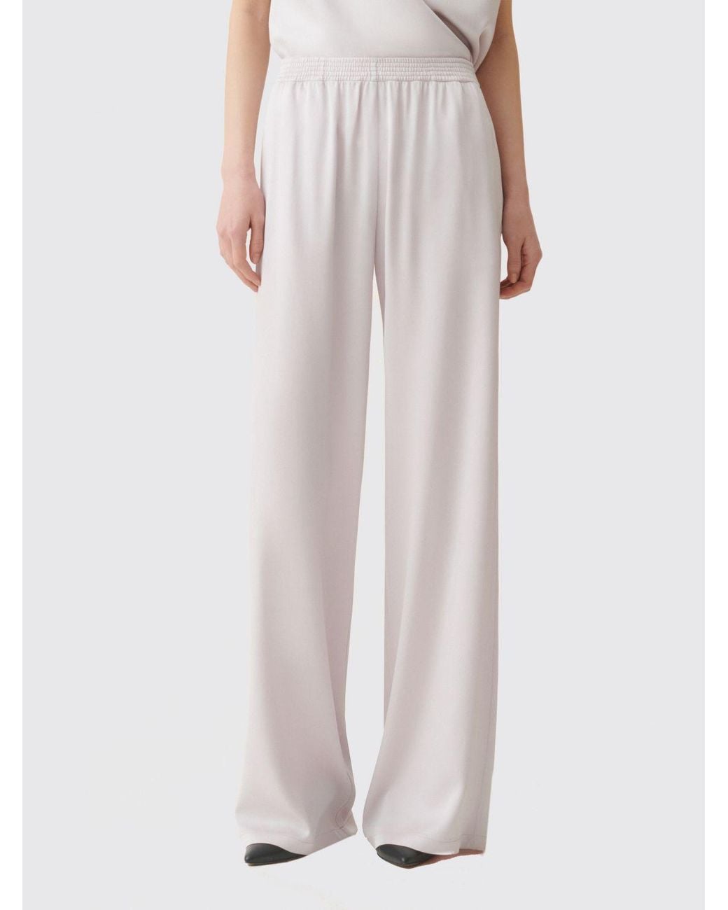 Fabiana Filippi Pink High-Waisted Wide-Leg Palazzo Trousers With Elastic Waistband