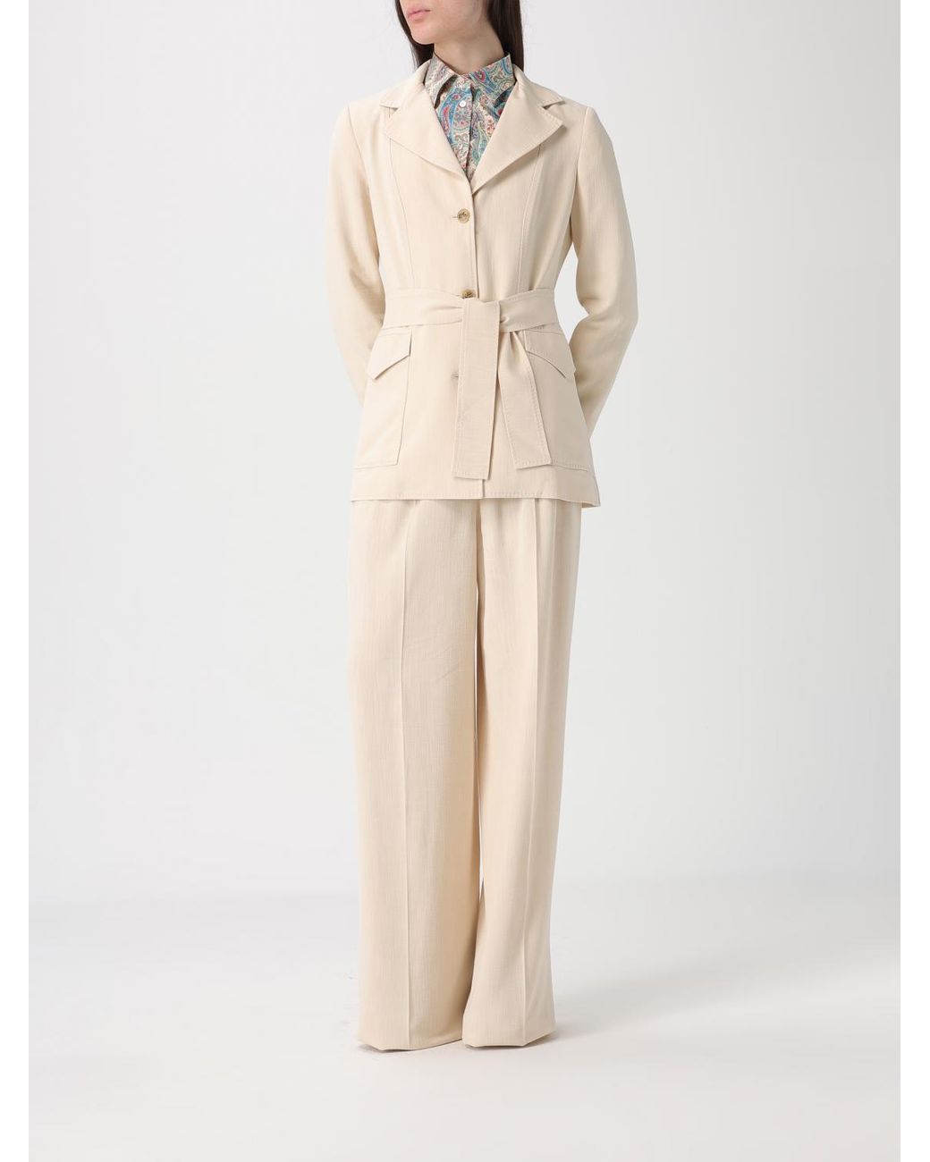 Etro Natural Classic Silk Blend Trousers