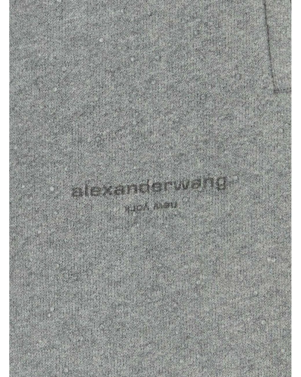 Alexander Wang Gray Cotton Blend Jogging Trousers With Elasticated Waist for men