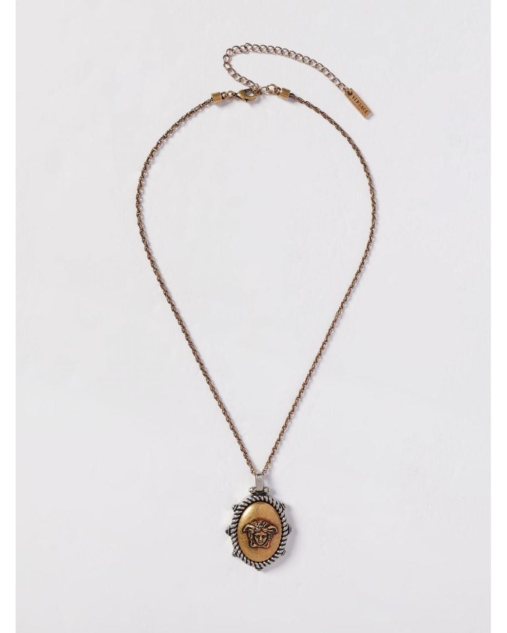 Versace Metallic Medusa Messingkette Mit Anhänger
