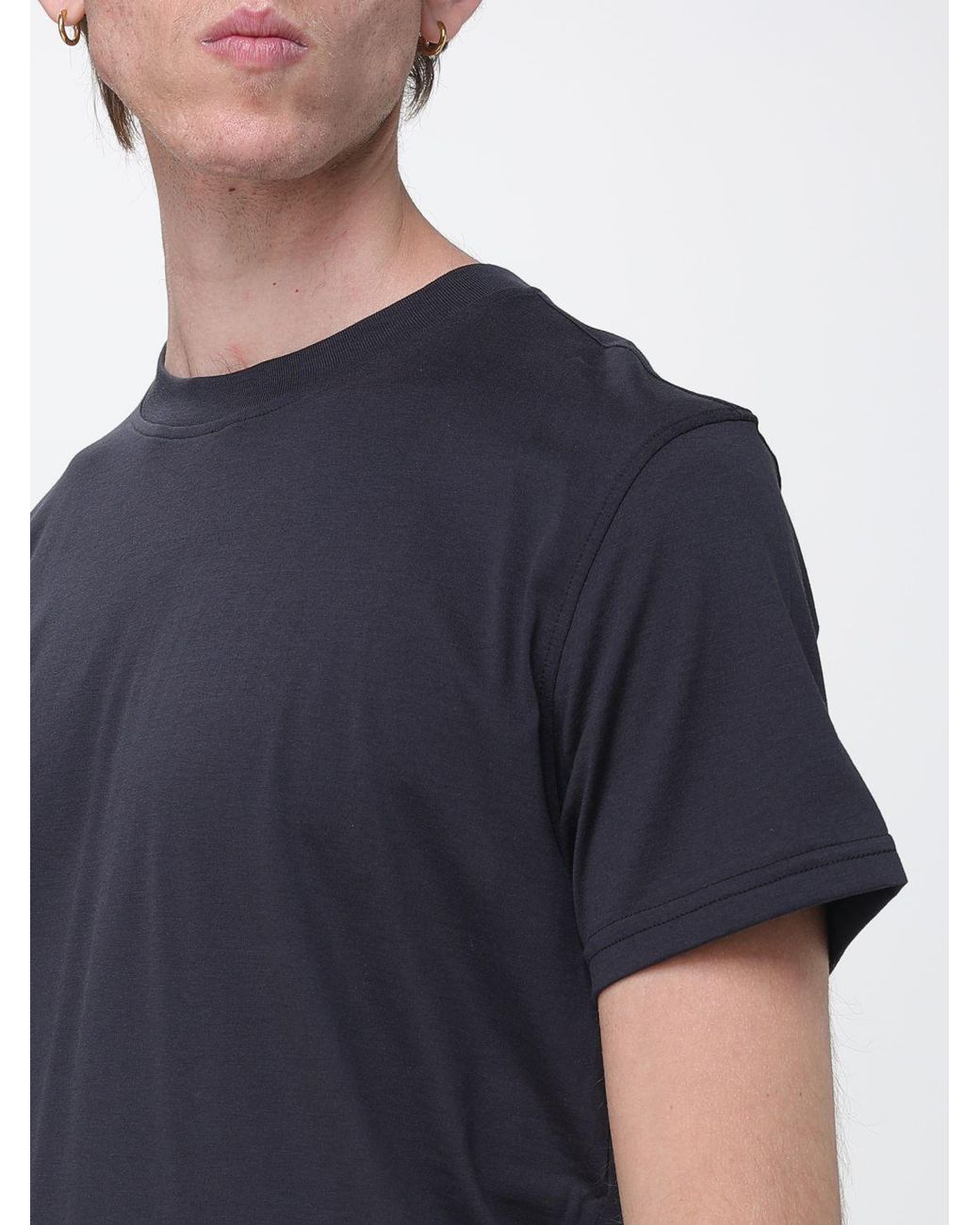 PT Torino Blue Cotton And Silk T-Shirt for men