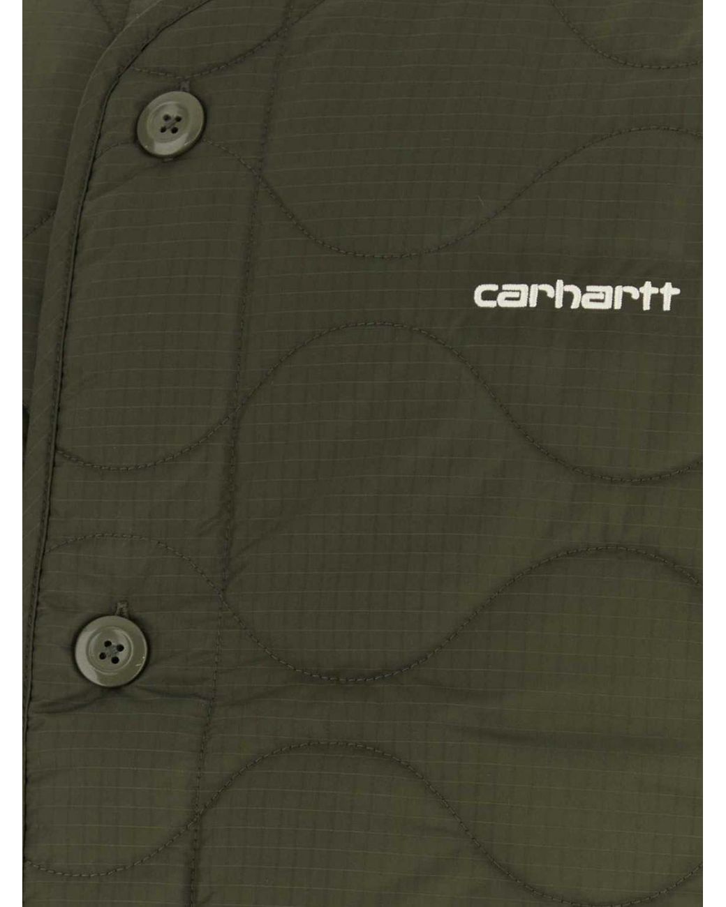 Carhartt Green Quilted Polyester Liner Jacket With Crew Neck for men