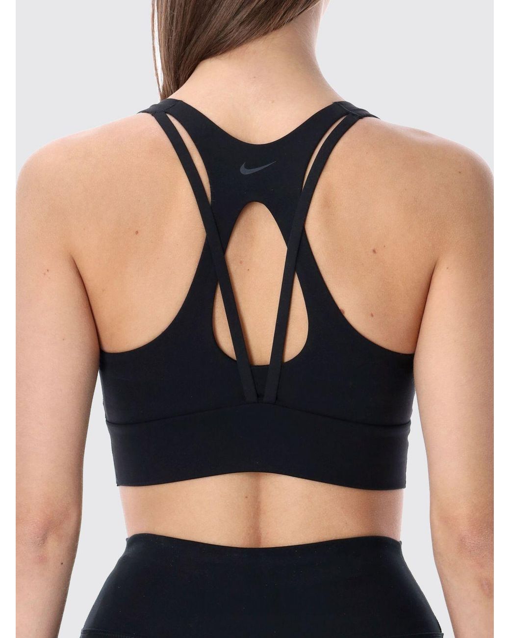 Nike Black Stretch Technical Fabric Cropped Fit Top