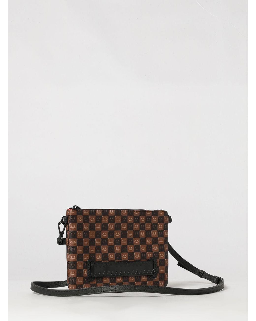 Sprayground Multicolor Pvc Document Holder With Check Pattern And Shoulder Strap for men