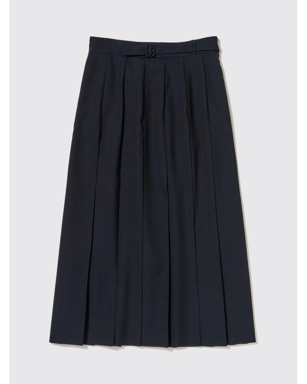 Auralee Blue Pleated Midi Skirt