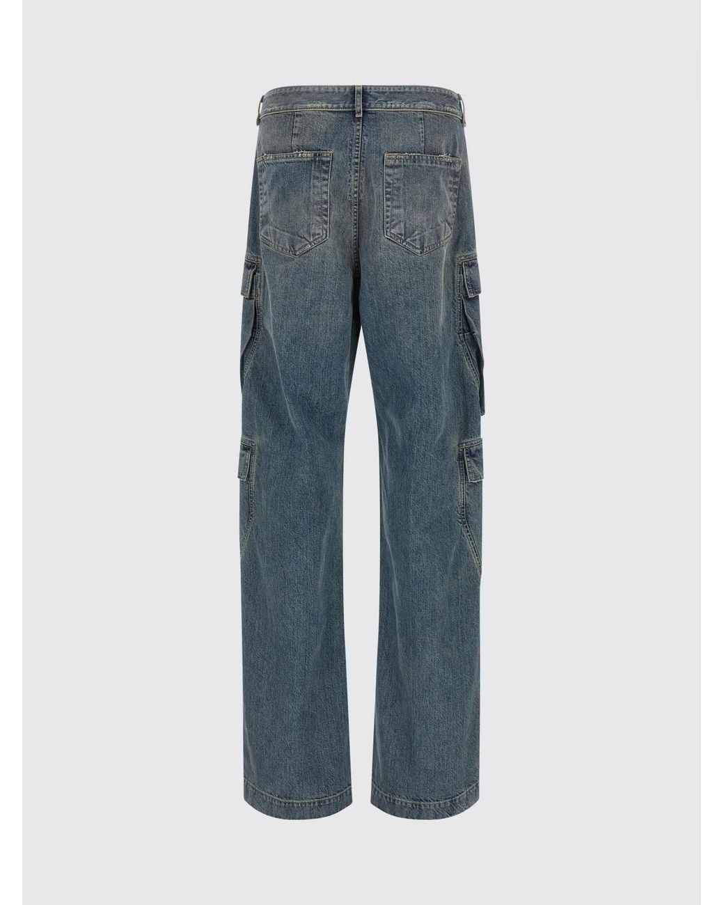 Rick Owens Blue Denim Cargo Jeans for men