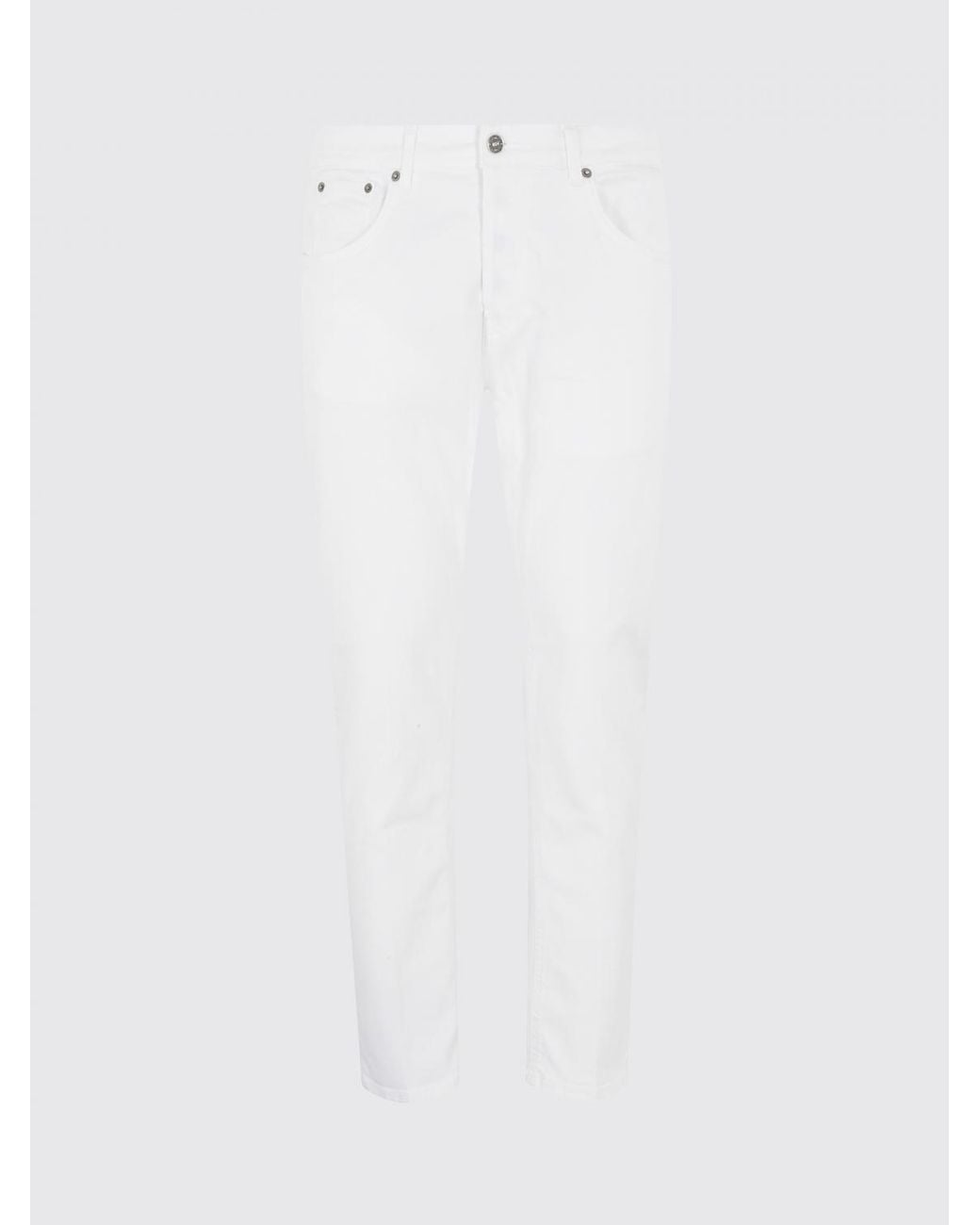 Dondup White Slim Fit Pants for men