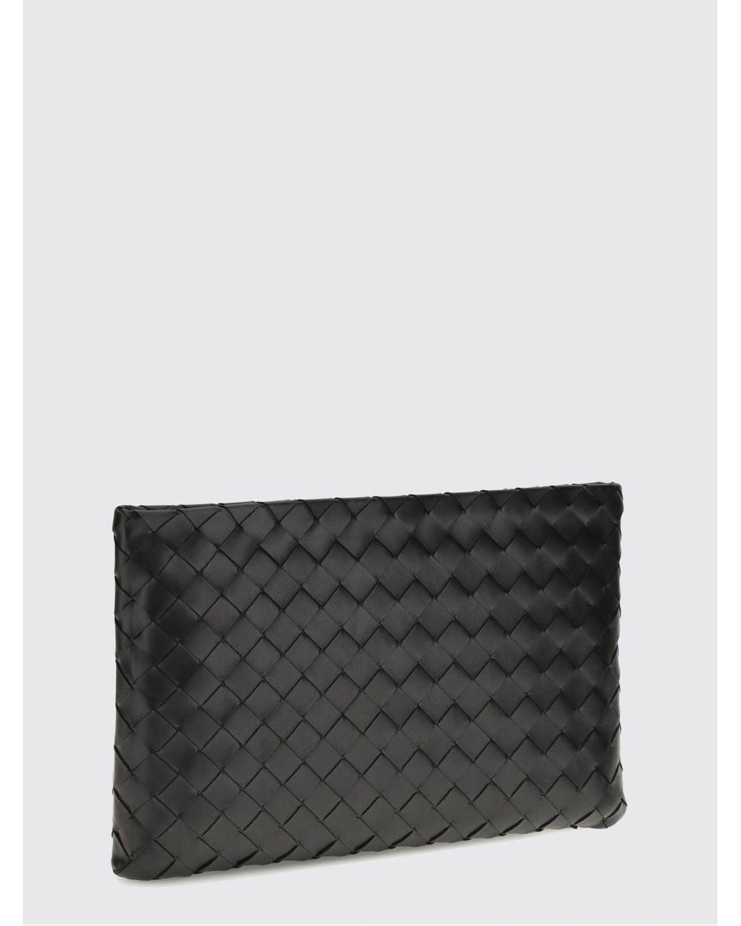 Bottega Veneta Black Medium Woven Leather Clutch