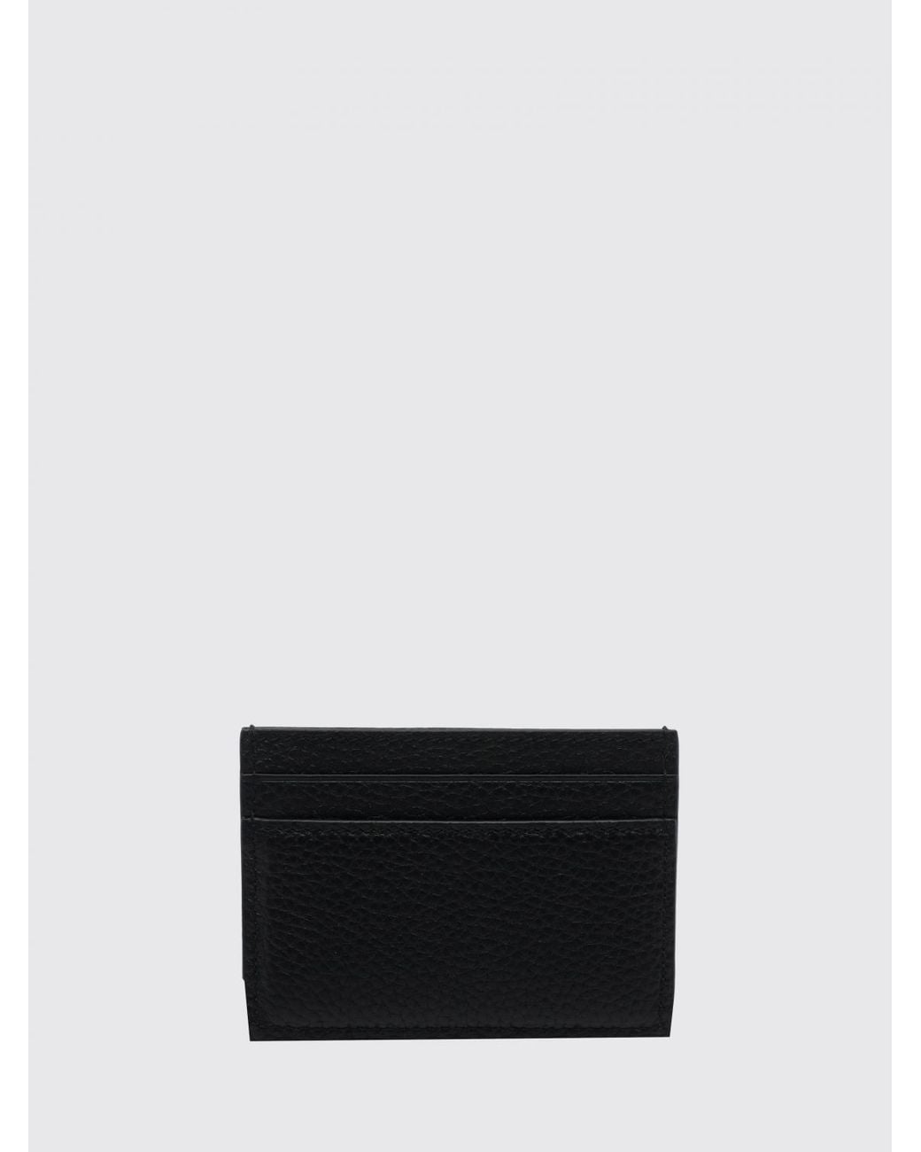 Gucci White Grained Leather Card Holder With Metallic Logo And Four Slots for men