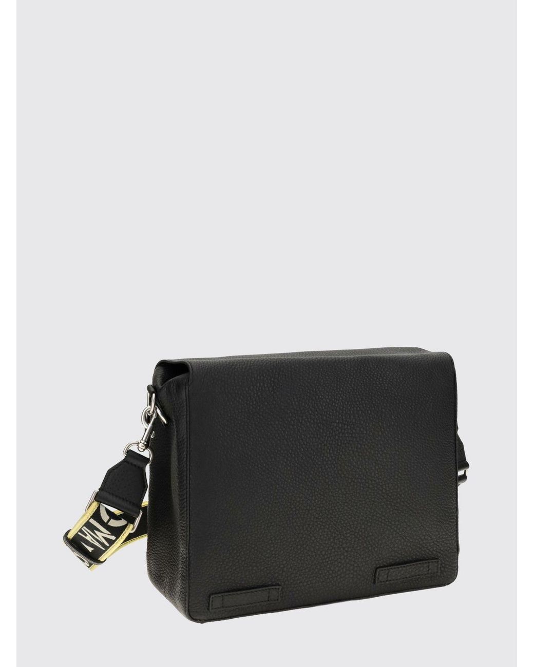 Fendi Black Flow Calfskin Leather Crossbody Bag With Ff Monogram for men