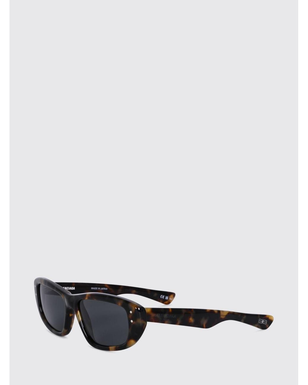 Balenciaga White Aviator Acetate Sunglasses With Contrast Monogram