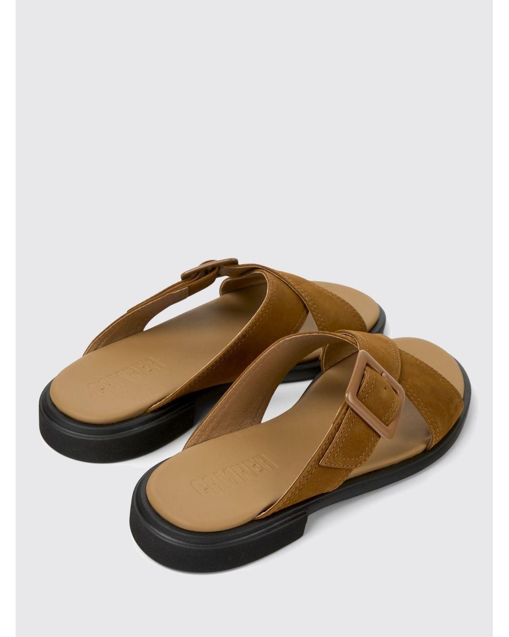 Camper Brown Edy Nubuck Sandals