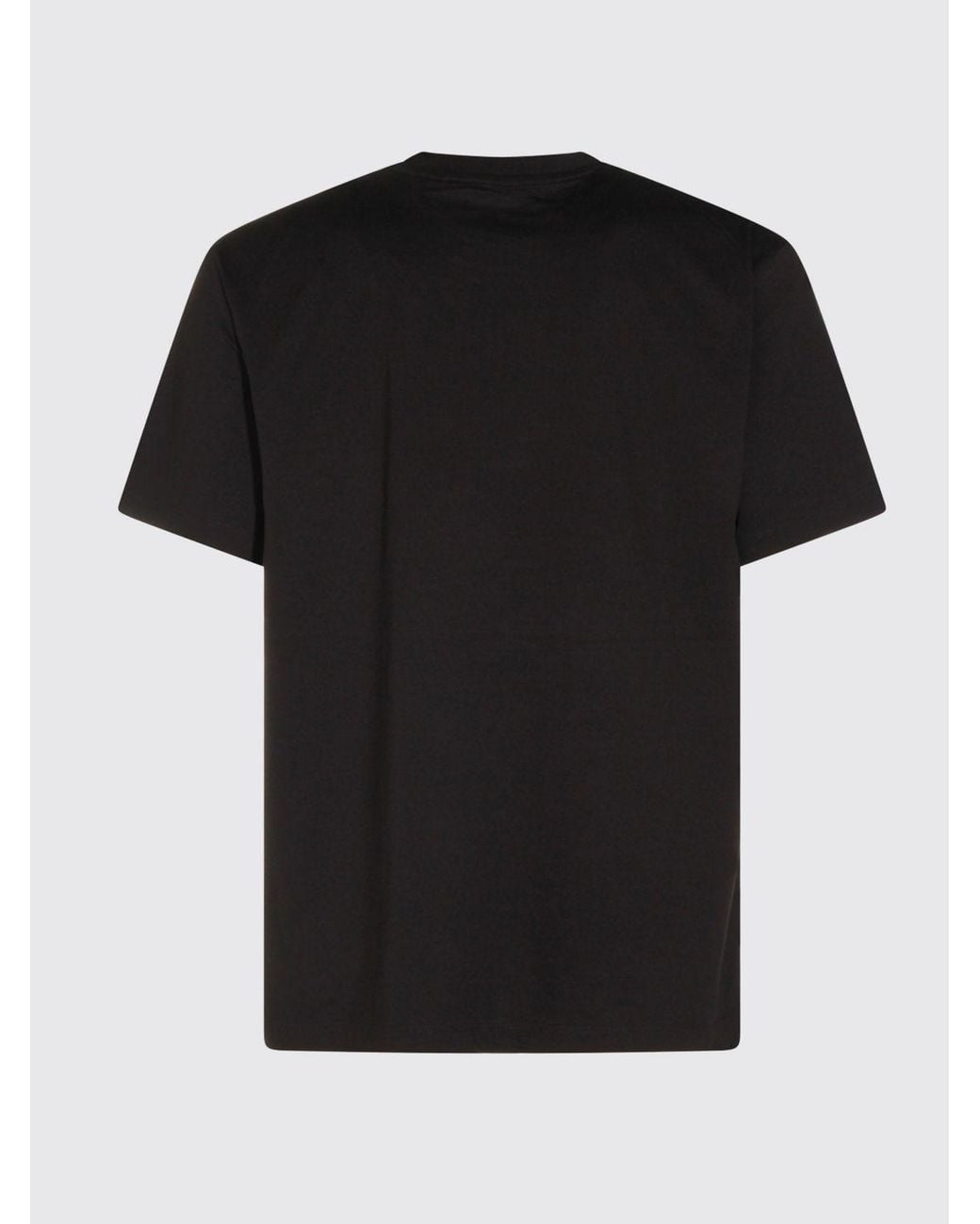 Y-3 Black Cotton Crewneck T-Shirt With Contrast Logo Print On The Back for men