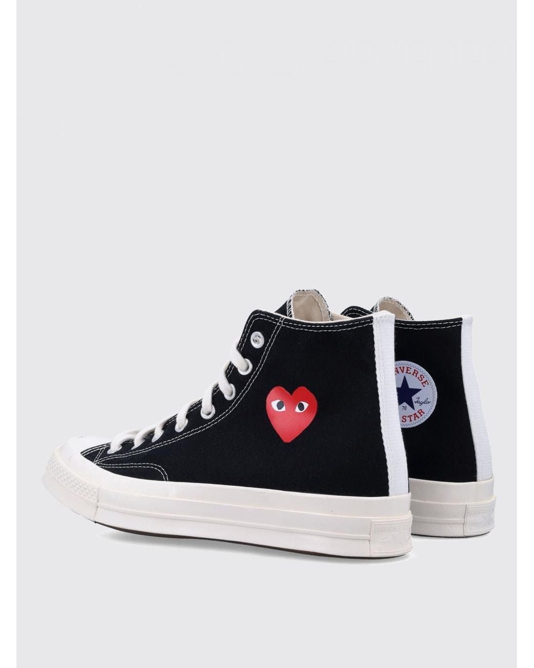 COMME DES GARÇONS PLAY Black Cotton Canvas Sneakers for men